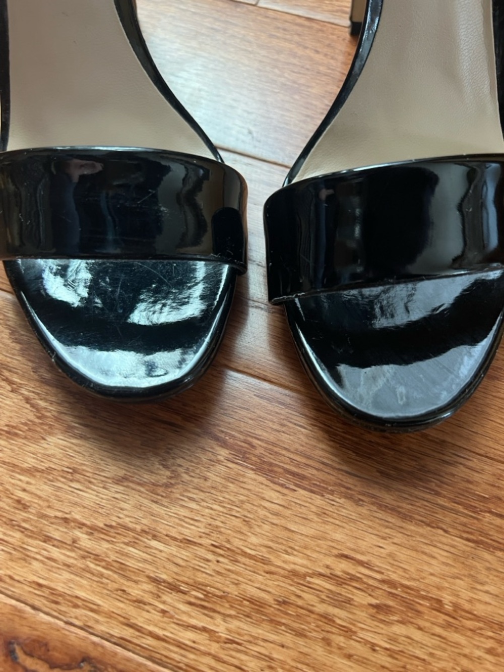 Karl Lagerfeld Black Patent Ankle-Strap Stiletto Sandals - Picture 11 of 15